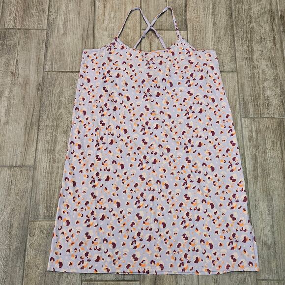 Pact Dresses & Skirts - Pact Organic Cotton Slip‎ Dress Womens XL Purple Orange Print Cross Back Casual